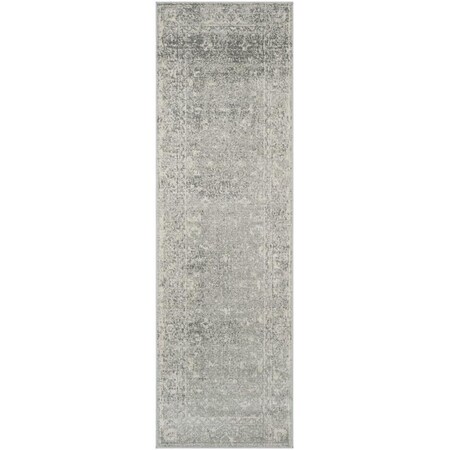 Safavieh 2 ft.-2 in. x 9 ft. Evoke Power Loomed Runner Rug, Silver and Ivory EVK270Z-29
